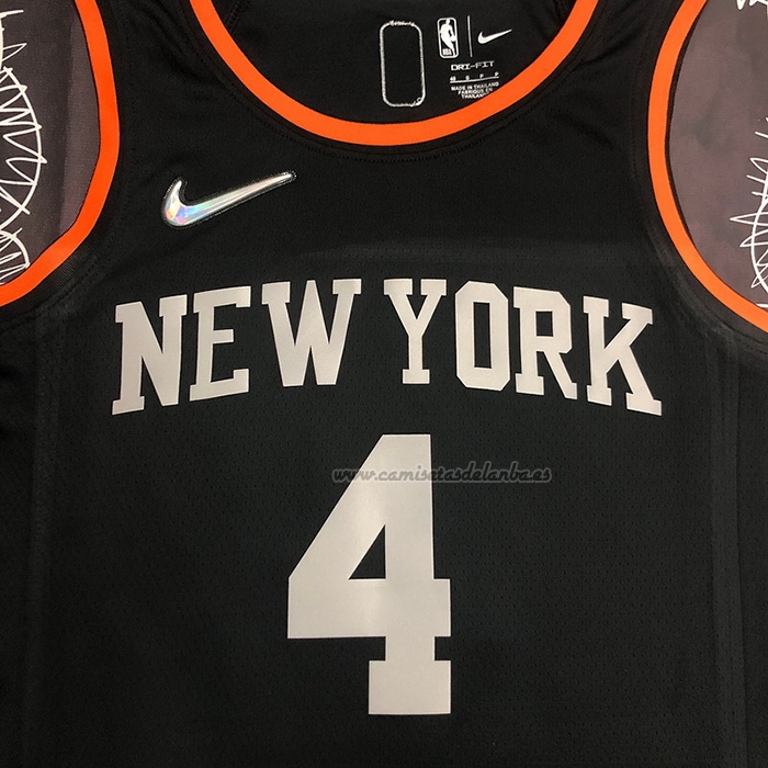 Camiseta New York Knicks Derrick Rose NO 4 Select Series Negro